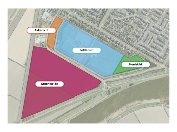 plattegrond van gebiedsontwikkeling Randweg, selectie Akkerlicht