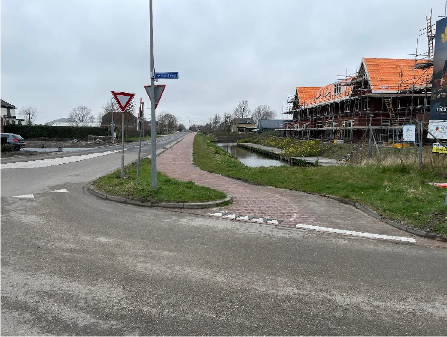 Huidig fietspad naast Grasweg